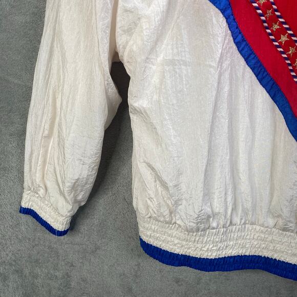Vintage Track Jacket Small Zip Up Patriotic USA Nautical Coastal 80s - Picture 10 of 14